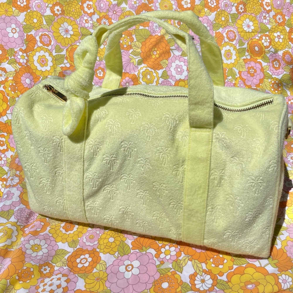 Bright yellow Stoney Clover Lane X Target terry cloth travel bag!